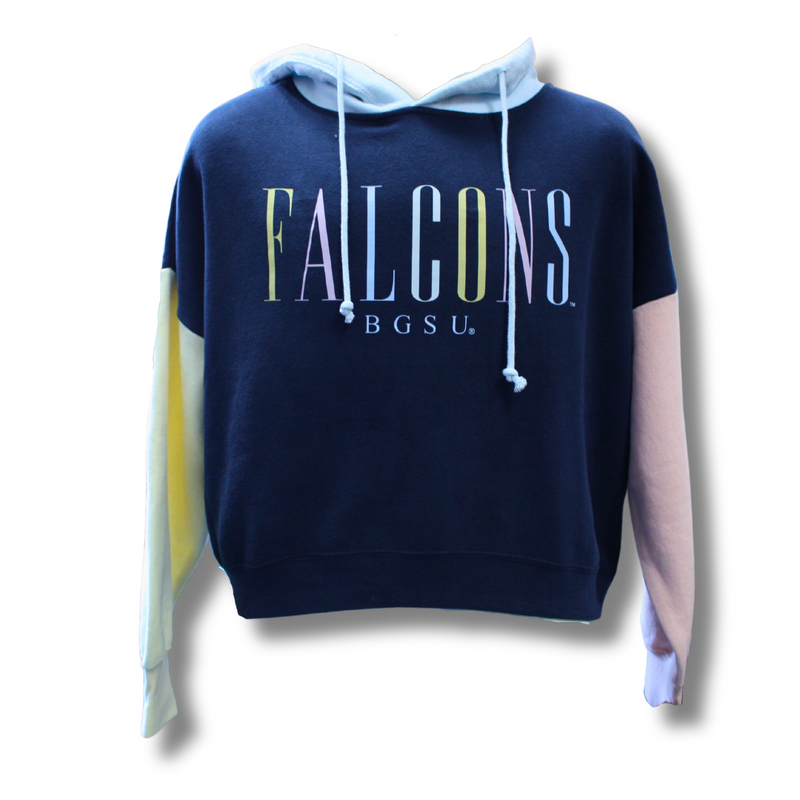 Ladies MV Falcons Colorblock Cropped Hoodie