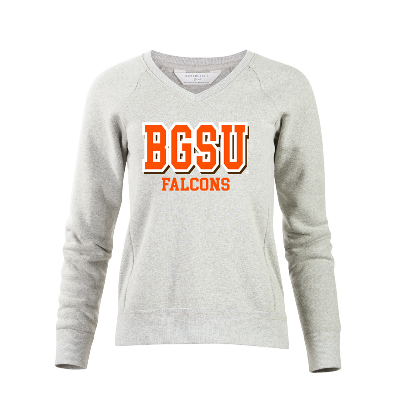 Boxercraft Ladies BGSU Falcons Heavy LS V-Neck