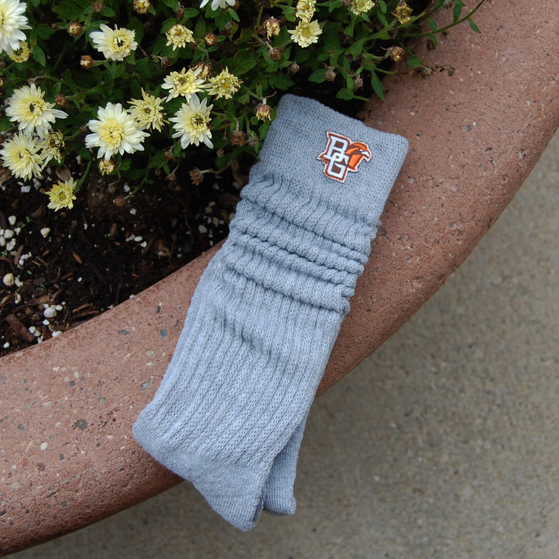 TCK Ladies BGSU Scrunch Sock Grey