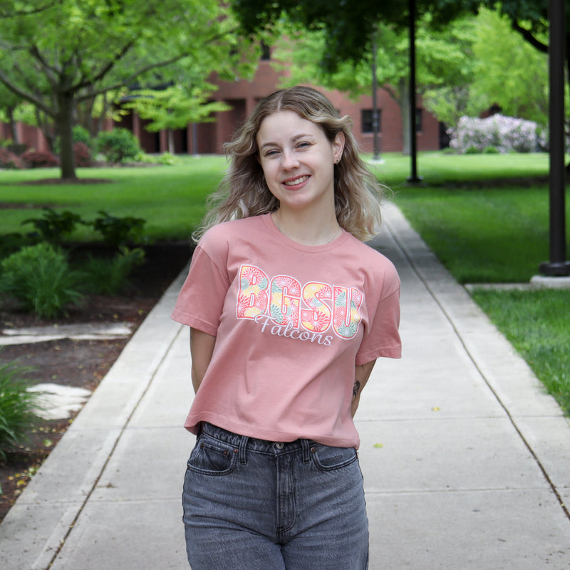 TRT Ladies BGSU Floral Crop Tee